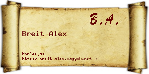 Breit Alex névjegykártya
